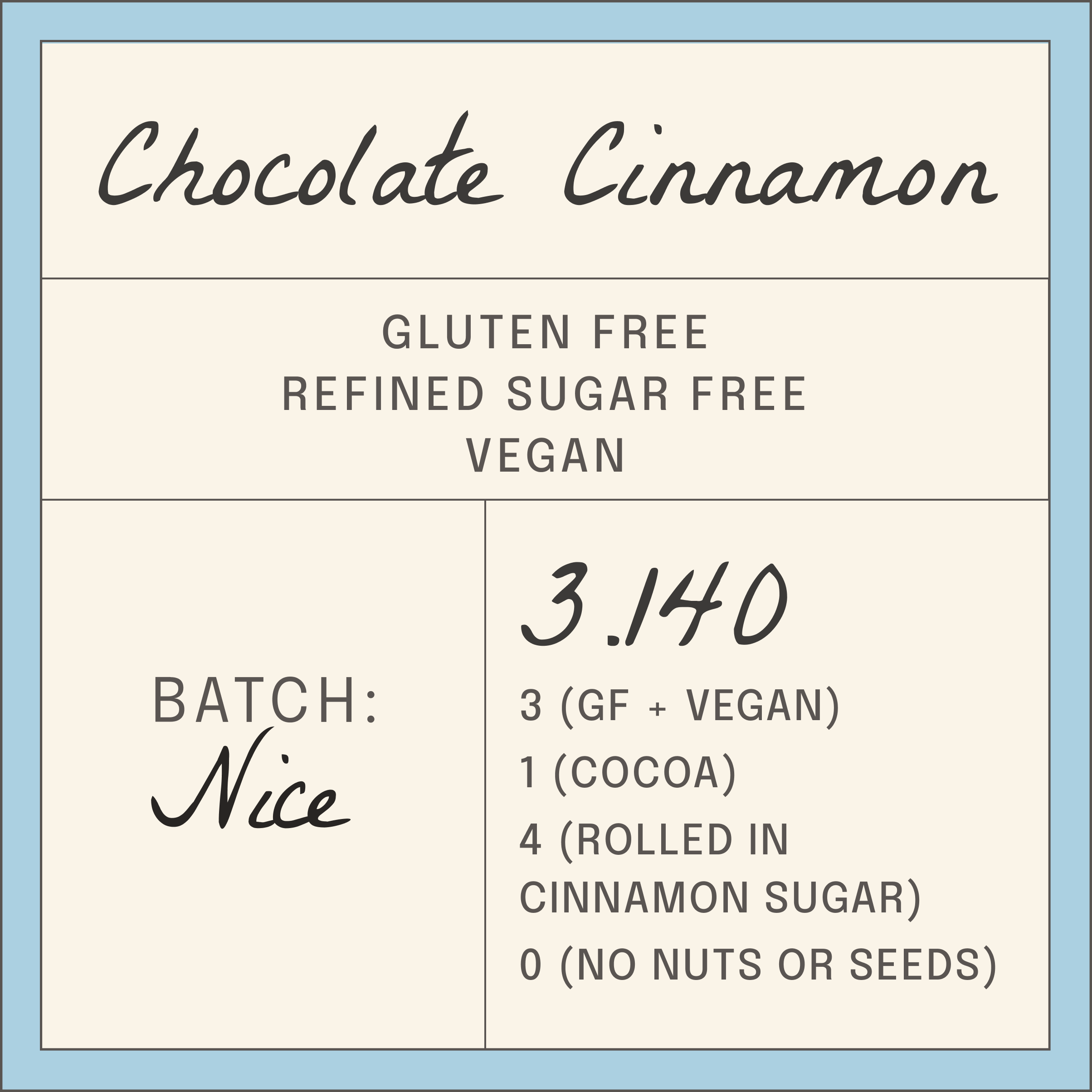 3.140 chocolate cinnamon