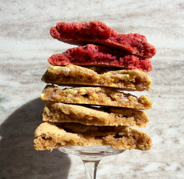 shooting our lovely lineup of naughty treats - chocolate chip, cookies and cream, sugar, funfetti...