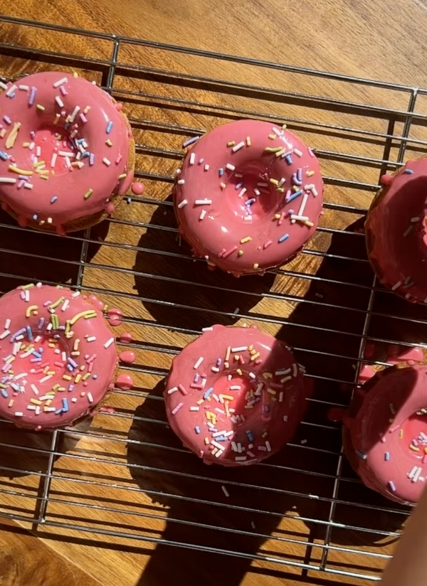 the perfect pairing to college football is a little morning donut action!! classic vanilla with s...